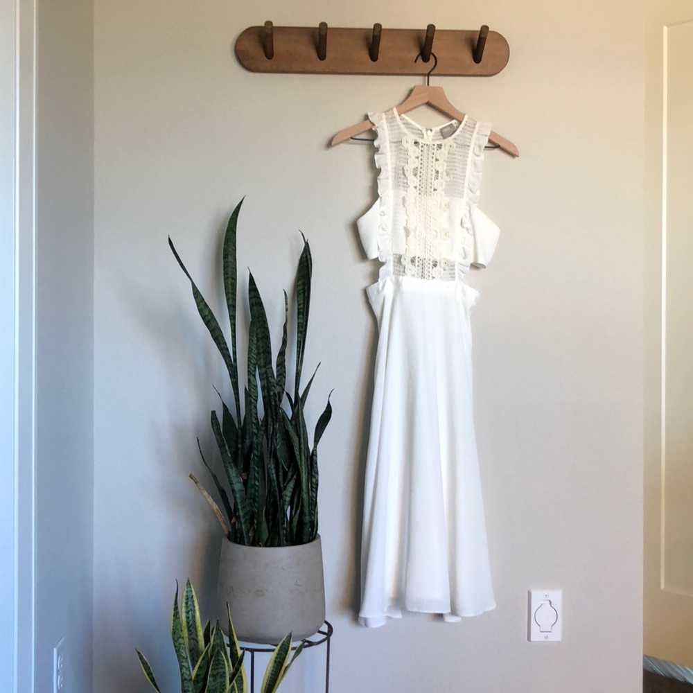 White midi dress